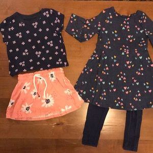 3T girls spring mix and match outfit bundle (4 pieces)